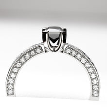 Load image into Gallery viewer, BLACK DIAMOND RING Platinum, diamond