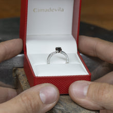 Load image into Gallery viewer, BLACK DIAMOND RING Platinum, diamond