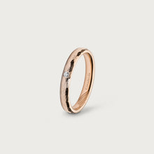 Load image into Gallery viewer, LOVE MARK WEDDING BAND ORGANIC Rose gold, diamond
