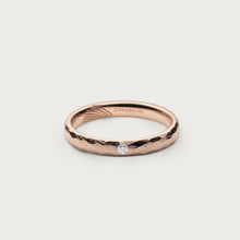 Load image into Gallery viewer, LOVE MARK WEDDING BAND ORGANIC Rose gold, diamond
